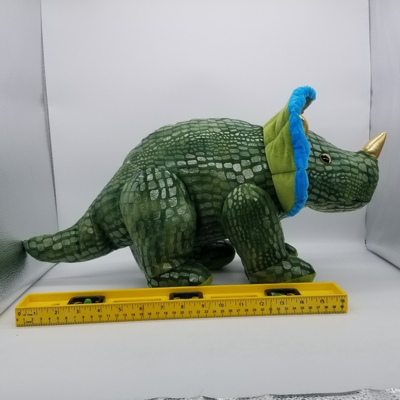 Triceratops Dinosaur Plush Valentine's Green Triceratops Stuffed Toy New - Picture 2 of 5
